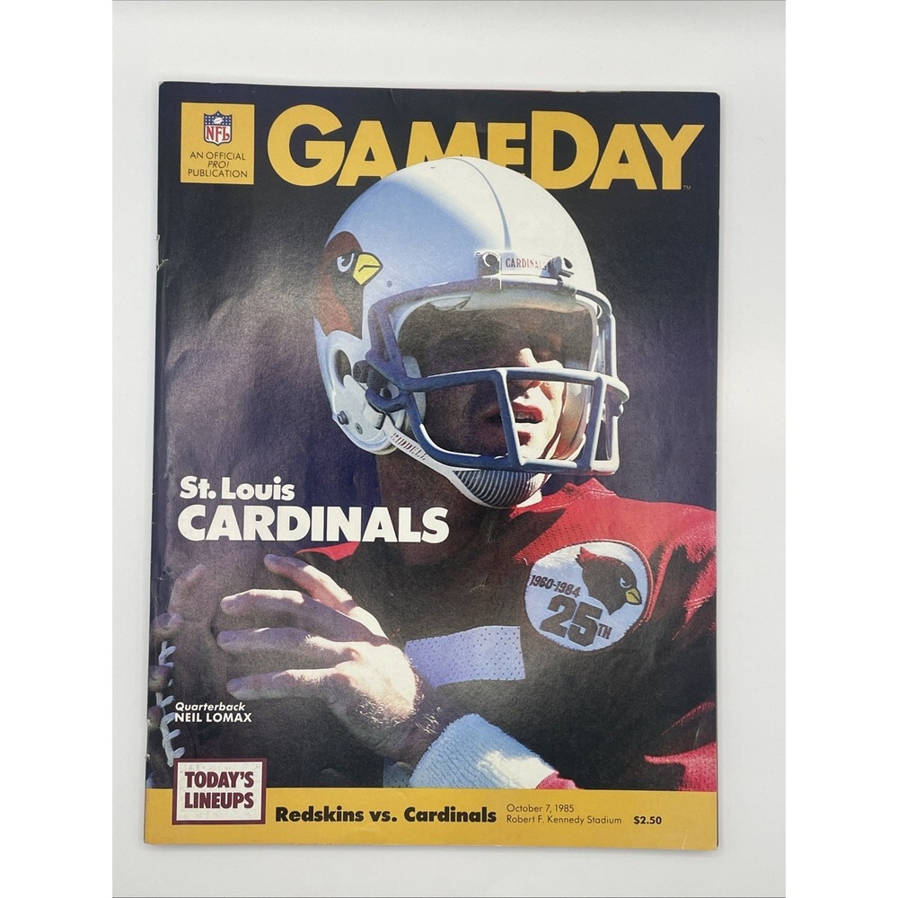 Vintage Program St Louis Cardinals vs Washington Redskins October 7, 1985 RFK MT
